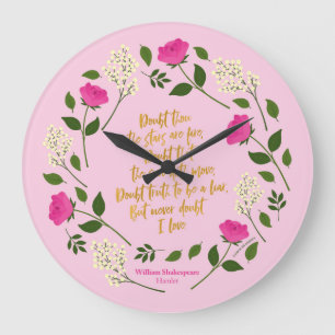 Grande Horloge Ronde William Shakespeare, Floral rose et violet