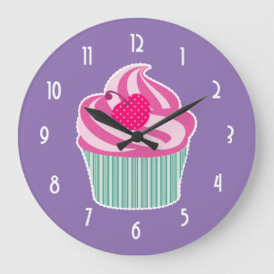 Grande Horloge Ronde WIth Polka Dot Cherry