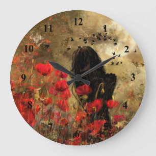 Grande Horloge Ronde Woman In Poppy Field