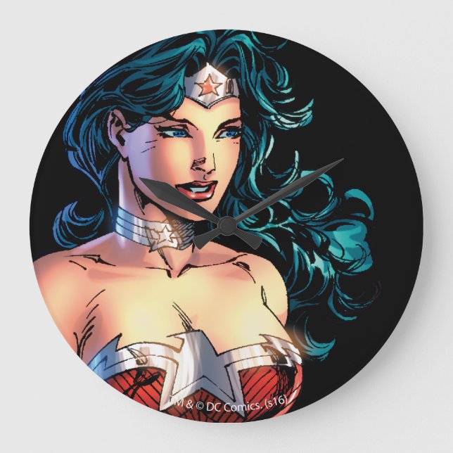 Grande Horloge Ronde Wonder Woman Grimpe Lasso Sur Rock (Recto)
