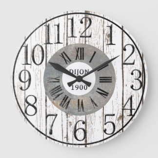 Grande Horloge Ronde Wood and metal faux
