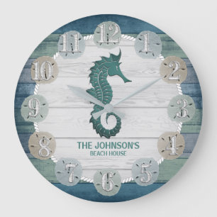 Grande Horloge Ronde Wood and Seahorse