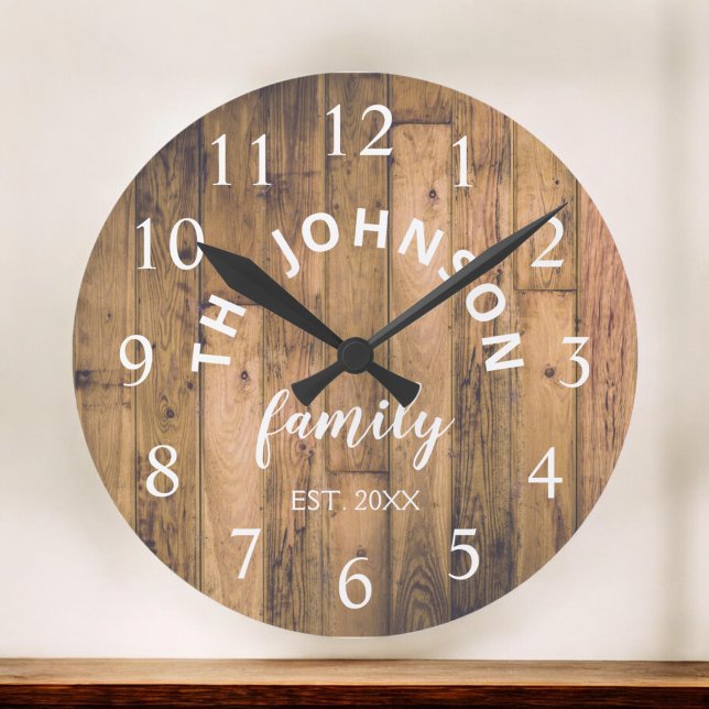 Grande Horloge Ronde Wood Custom Family (Créateur téléchargé)