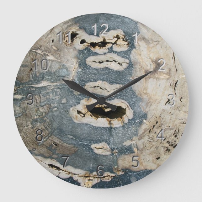 Grande Horloge Ronde Wood fossile (Recto)