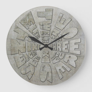 Grande Horloge Ronde Word Time Clock Industrial