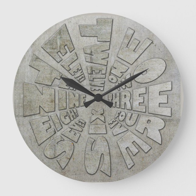 Grande Horloge Ronde Word Time Clock Industrial (Recto)