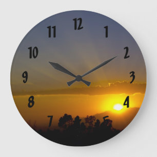 Grande Horloge Ronde WOW ! Coucher du soleil