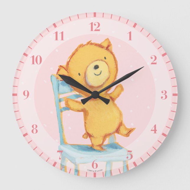Grande Horloge Ronde Yellow Bear Dance and Plays on Chair (Recto)