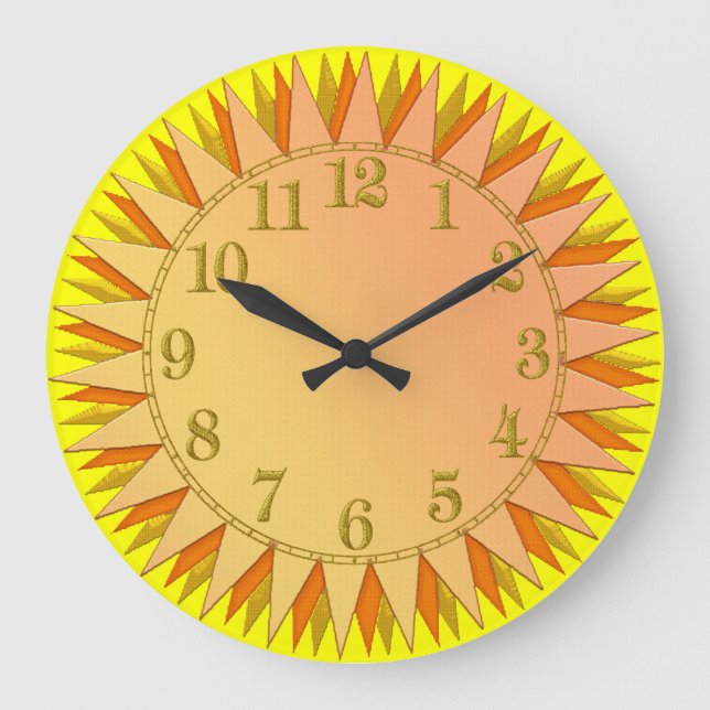Grande Horloge Ronde Yellow Gold Orange Sunrise Wall Clock (Recto)