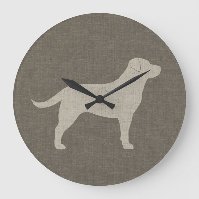 Grande Horloge Ronde Yellow Labrador | Faux Linen (Recto)