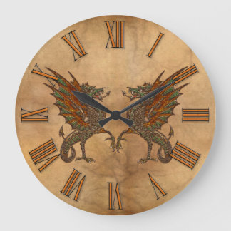 Grande Horloge Ronde Yes Old Medieval Dragon Design