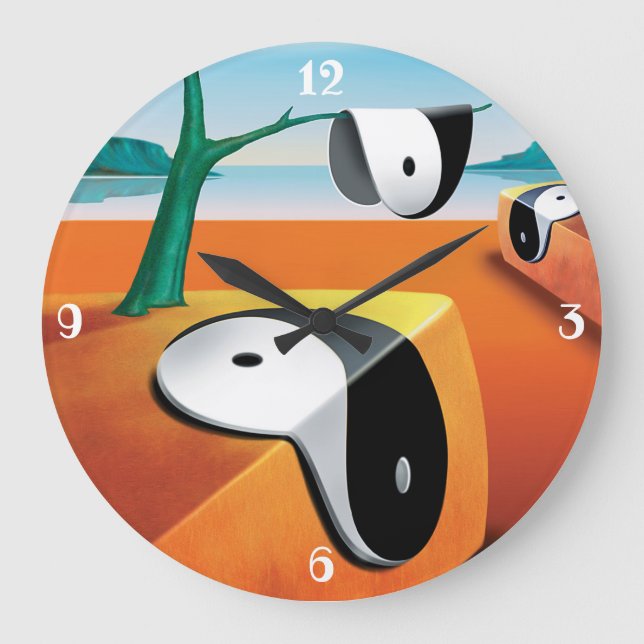 Grande Horloge Ronde Yin Yang landscape clock. (Recto)