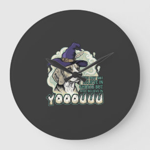 Grande Horloge Ronde Yooouuu Fantômes Chien Beagle Chapeau de Sorcière
