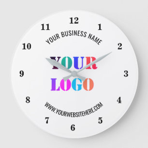 Grande Horloge Ronde Your Logo Name Site web Promotional Personalized