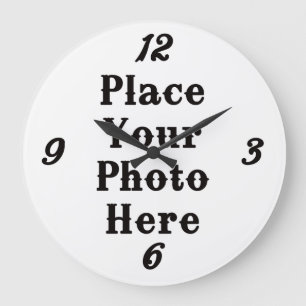 Grande Horloge Ronde Your Photo Here Wall Clock