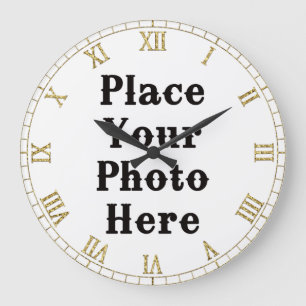 Grande Horloge Ronde Your Photo Here Wall Clock