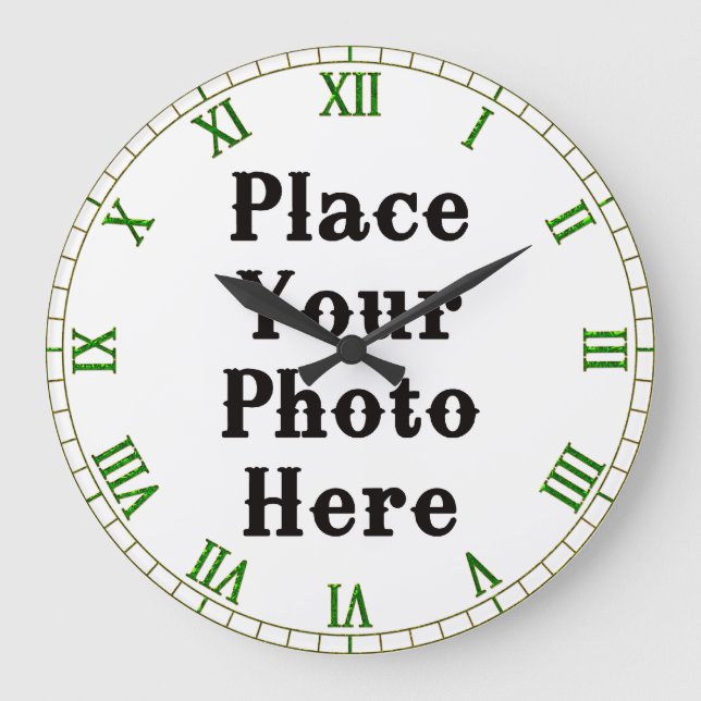 Grande Horloge Ronde Your Photo Here Wall Clock (Recto)