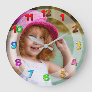 Grande Horloge Ronde Your Photo Kids Clock