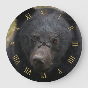 Grande Horloge Ronde Yukon Ours noir et art photographique sauvage