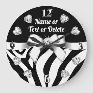 Grande Horloge Ronde ZEBRA PRINT Wall Clock