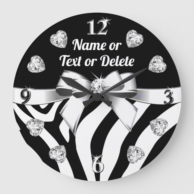 Grande Horloge Ronde ZEBRA PRINT Wall Clock (Recto)
