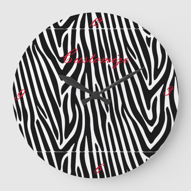 Grande Horloge Ronde Zebra Stripes Motif Thunder_Cove (Recto)