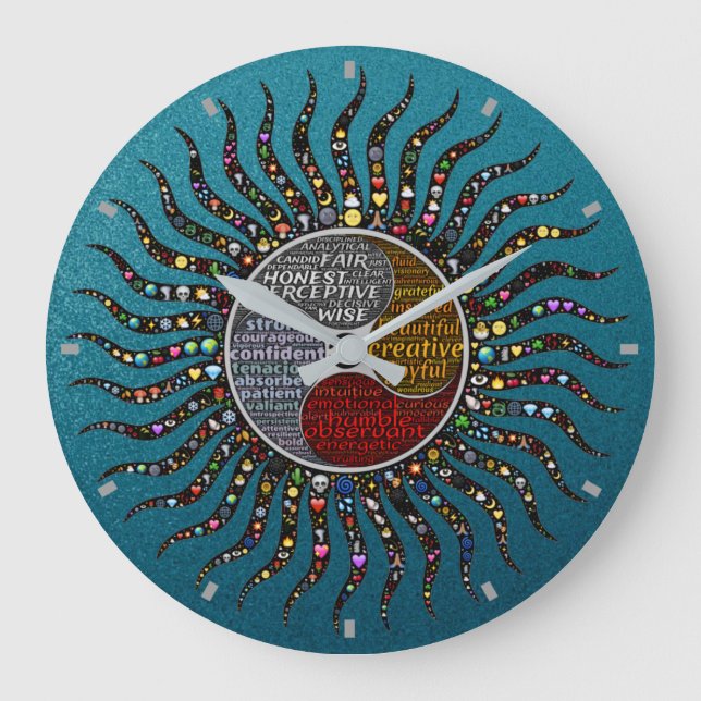 Grande Horloge Ronde Zen Sun Wall Clock (Recto)