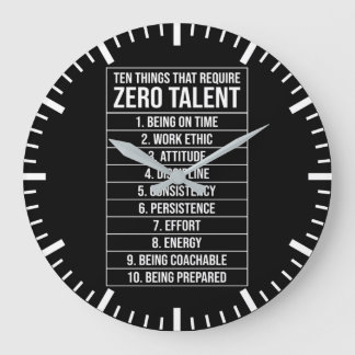 Grande Horloge Ronde Zéro Talent requis - Motivation du succès