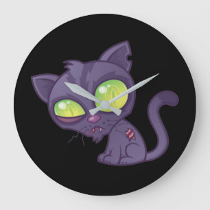 Grande Horloge Ronde Zombie Kitty