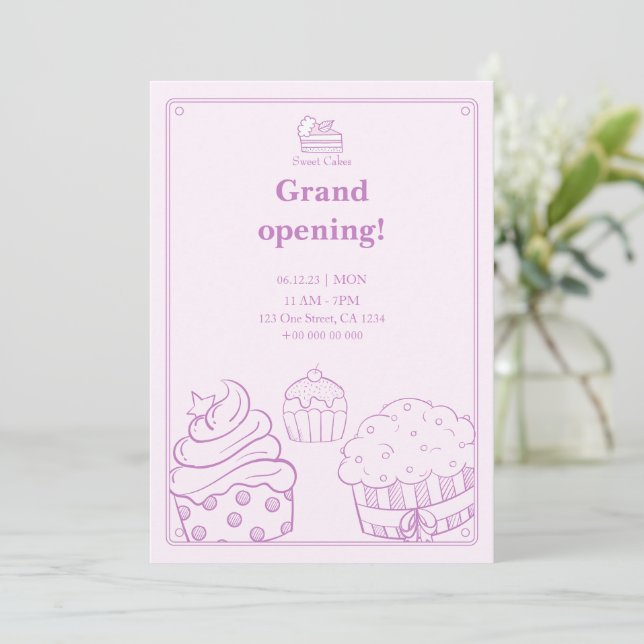 grande invitation à l'ouverture de boulangerie (Debout devant)