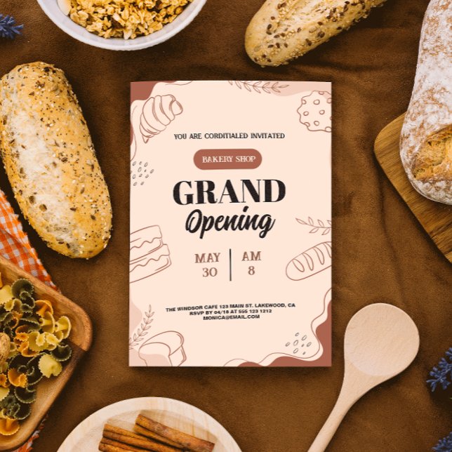 grande invitation à l'ouverture de la boulangerie  (Créateur téléchargé)