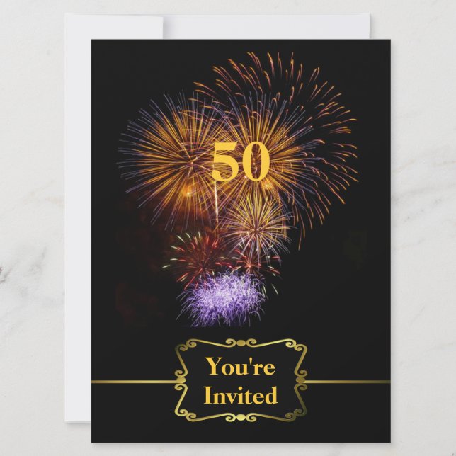 Grande invitation d'anniversaire de célébration (Devant)