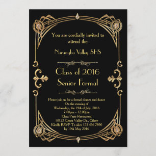 Grande invitation de Gatsby Prom, style art déco