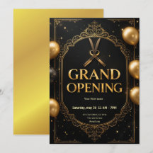 Grande Invitation d'ouverture Premium Black & Gold