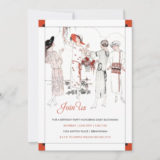 Grande invitation inspirée de Gatsby (Devant)