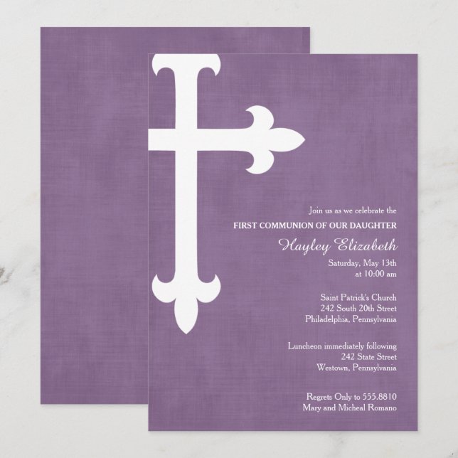 Grande Invitation inter-religieuse, violette (Devant / Derrière)