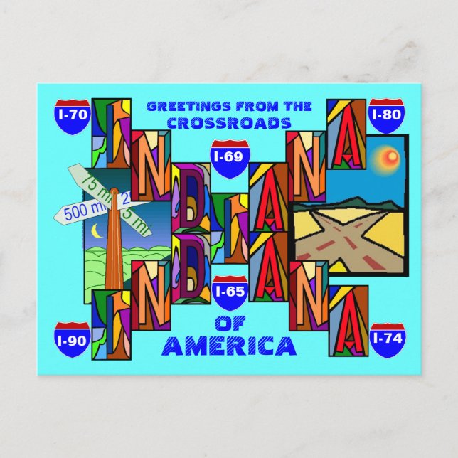 GRANDE LETTRE MODERNE INDIANA ACCUEILLE LA CARTE P (Devant)