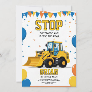 grande machine construction invitations d'annivers