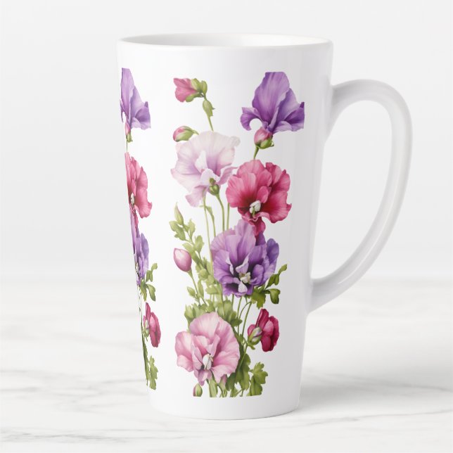 Grande Mug en latte - 17 oz | Elégant Bouquet Flor (Droite)
