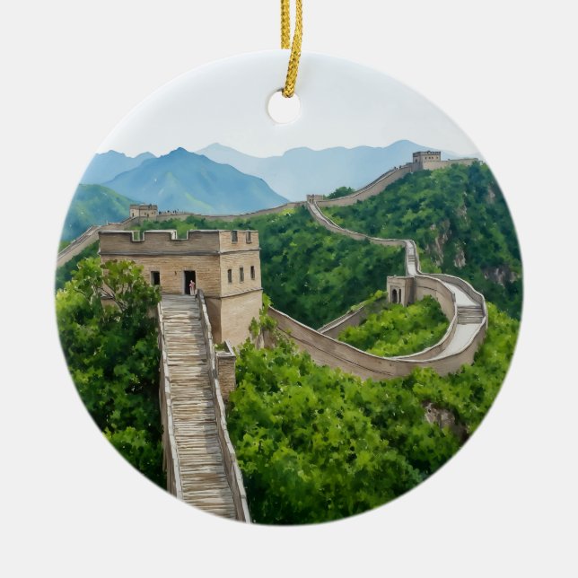 Grande Muraille de Chine aquarelle ornement (Devant)