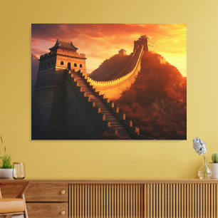 Grande Muraille de Chine Coucher de soleil toile I