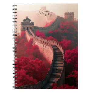 Grande Muraille de Chine en Rouge Automne Carnet V