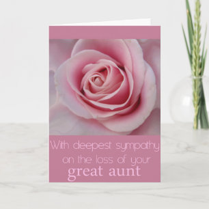 Grande perte de la tante Carte de sympathie Rose