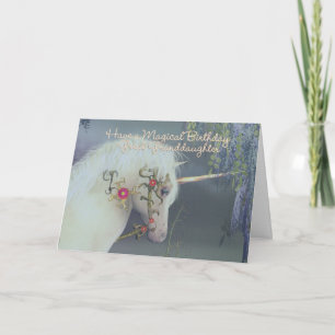 Grande Petite-fille Unicorn carte d'anniversaire M