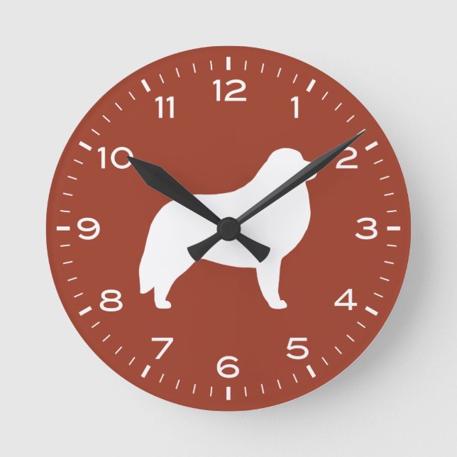 Grande Pyrénées race de chien Silhouette Horloge r (Recto)
