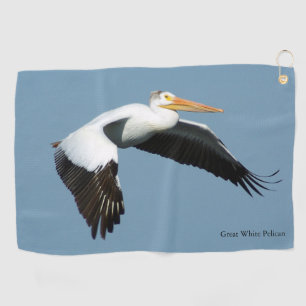 Grande serviette de golf de pélican blanc