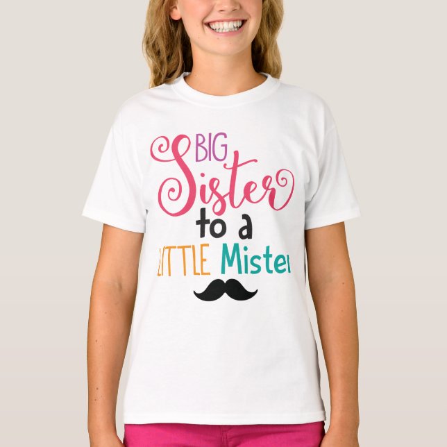 Grande soeur à un petit T-shirt de Monsieur Kids (Devant)