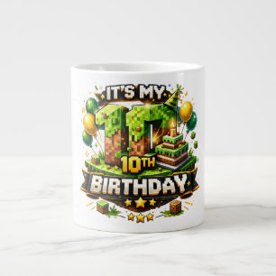 Grande Tasse 10th Birthday Pixel Large Coffee Mug