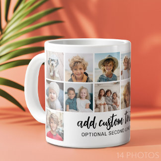 Grande Tasse 14 Grille de collage photo - 2 Zones de texte - no