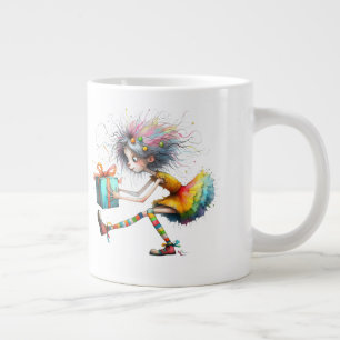 Grande Tasse *  1 Colorée Fille de Noël Fantaisiste  Cadeau AP9